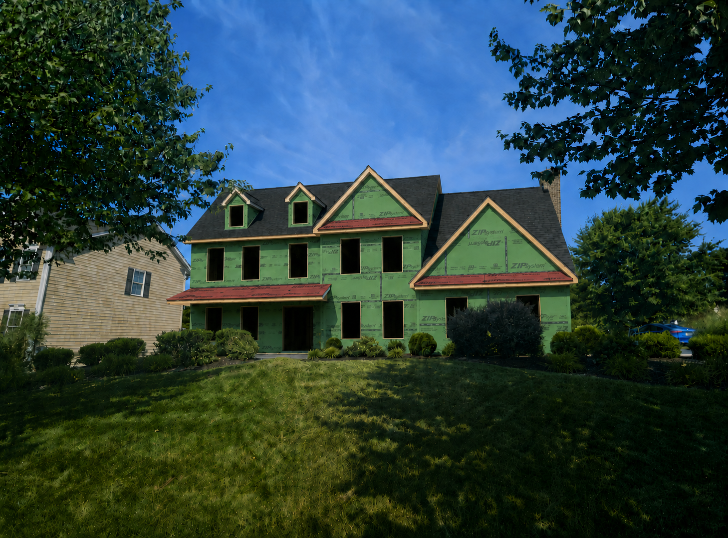 Visualization of the home with ZIP System sheathing exposed